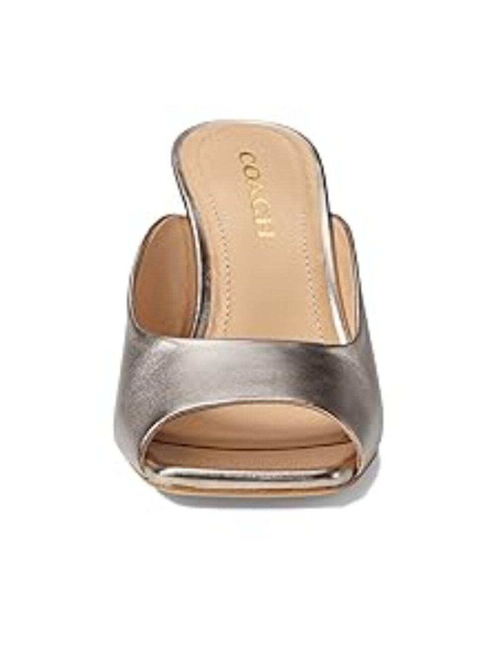 Coach Laurence Metallic Leather Sandals Platinum Gold Champagne Size 5.5 - Picture 3 of 5